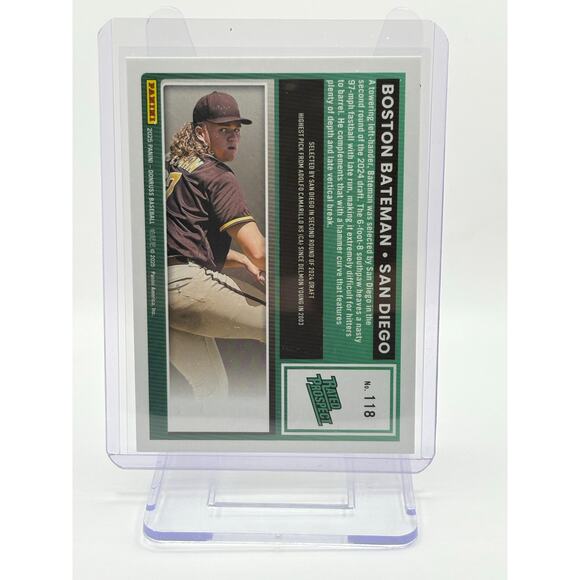 2025 Donruss Boston Bateman Rated Prospect Green Foil 86/199 SP San Diego Padres - Picture 2 of 2